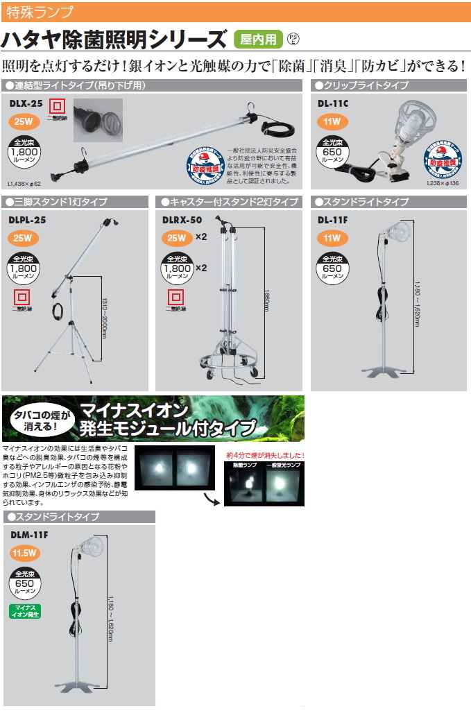 ハタヤ 除菌照明・連結型ライトタイプ（吊り下げ用） DLX-25 - 5