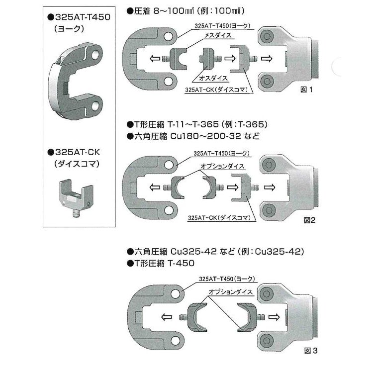 マクセルイズミ（泉精器製作所）S7G-M325R用 T型圧縮ダイス T11～T365/T11